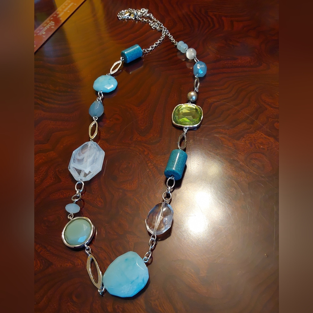 Chico's Blue and Green Statement Necklace